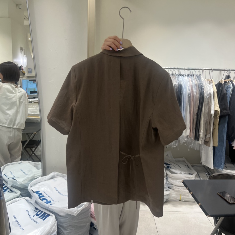 NAVYBURST韓國直郵實拍女裝新款熱賣26春夏人氣夾克亞麻布NAVY BURST夾克