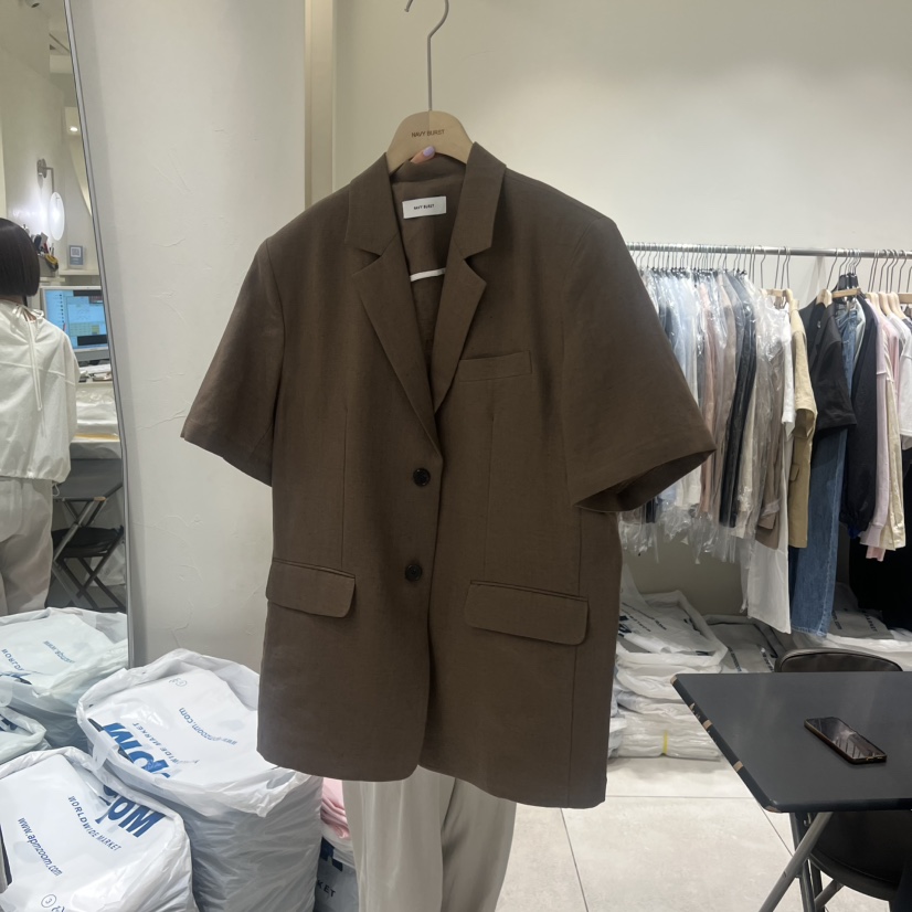 NAVYBURST韓國直郵實拍女裝新款熱賣26春夏人氣夾克亞麻布NAVY BURST夾克圖色1