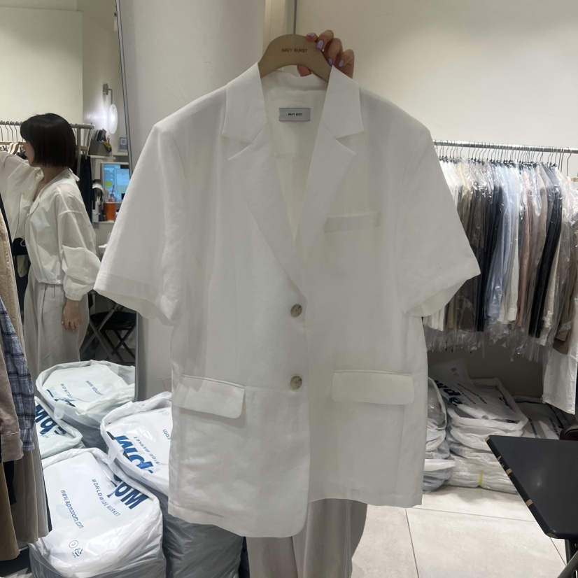 NAVYBURST韓國直郵實拍女裝新款熱賣26春夏人氣夾克亞麻布NAVY BURST夾克圖色2