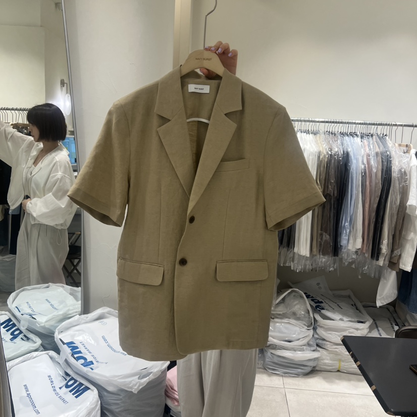 NAVYBURST韓國直郵實拍女裝新款熱賣26春夏人氣夾克亞麻布NAVY BURST夾克圖色3