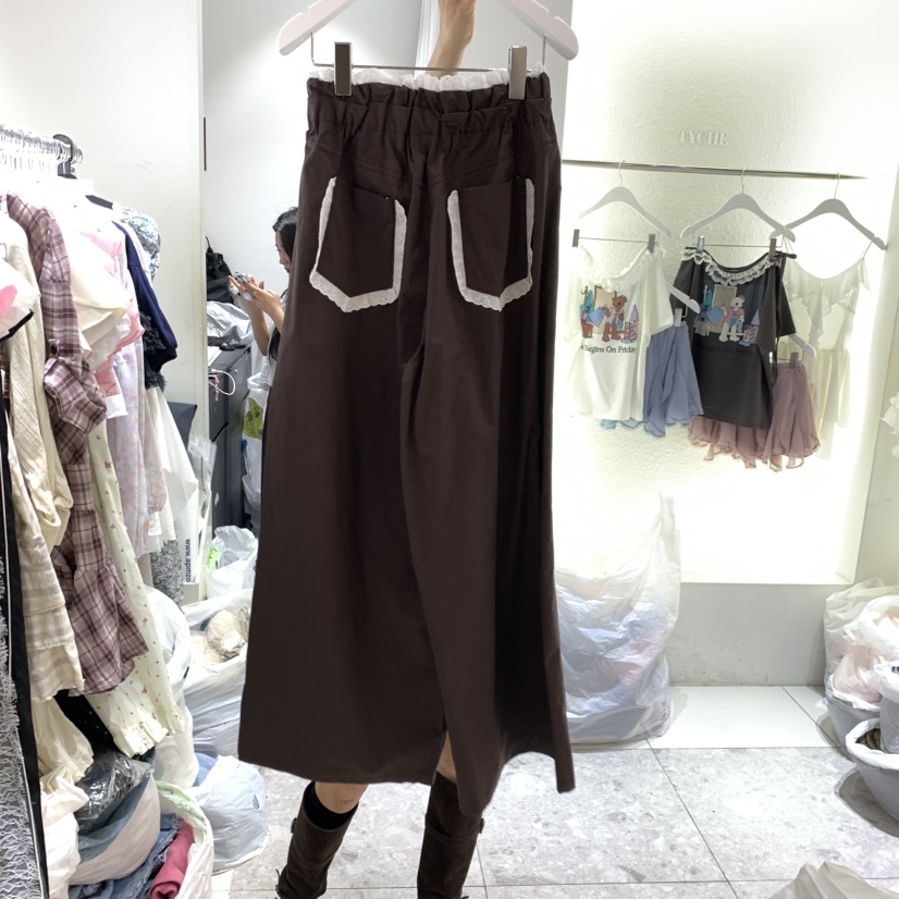 TYCHE東大門實拍韓國女士新品熱賣26夏季時尚休閑褲口袋蕾絲TYCHE休閑褲