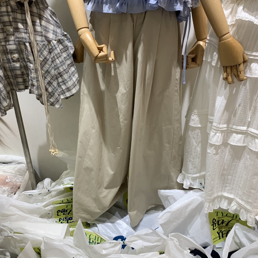 TYCHE東大門實拍韓國女士新品熱賣26夏季時尚休閑褲口袋蕾絲TYCHE休閑褲圖色1