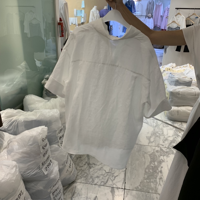 ALMOND韓國直郵女士新品休閑26夏季職業時尚熱賣襯衫蕾絲衫ALMOND襯衫/蕾絲衫