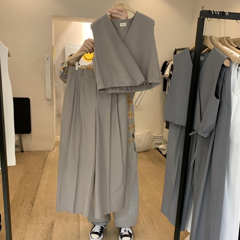 LA MAGIE FEMME韓國東大門代購女裝新品休閑休閑褲條紋Lamagie Femme休閑褲