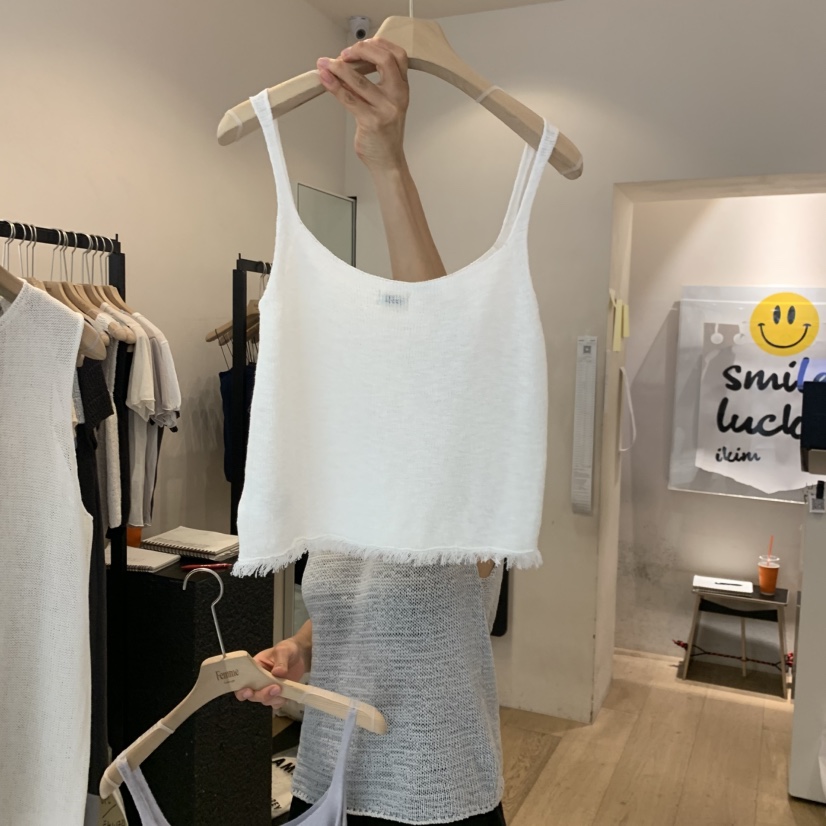 LA MAGIE FEMME韓國東大門直郵女士新品26夏季吊帶背心流蘇Lamagie Femme吊帶/背心