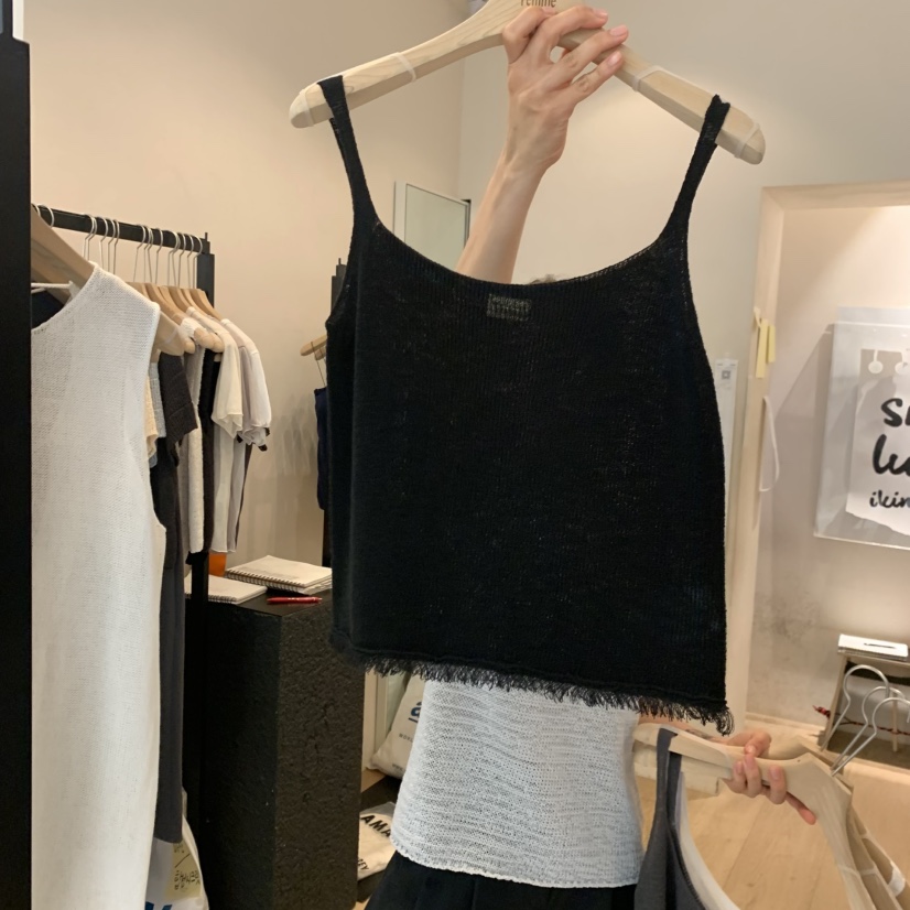LA MAGIE FEMME韓國東大門直郵女士新品26夏季吊帶背心流蘇Lamagie Femme吊帶/背心圖色4