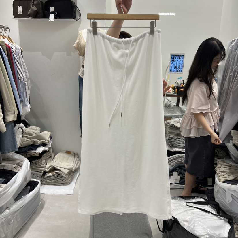ANN MARGRET韓國直郵女士新款休閑長裙華夫格GRETA.Y長裙圖色1