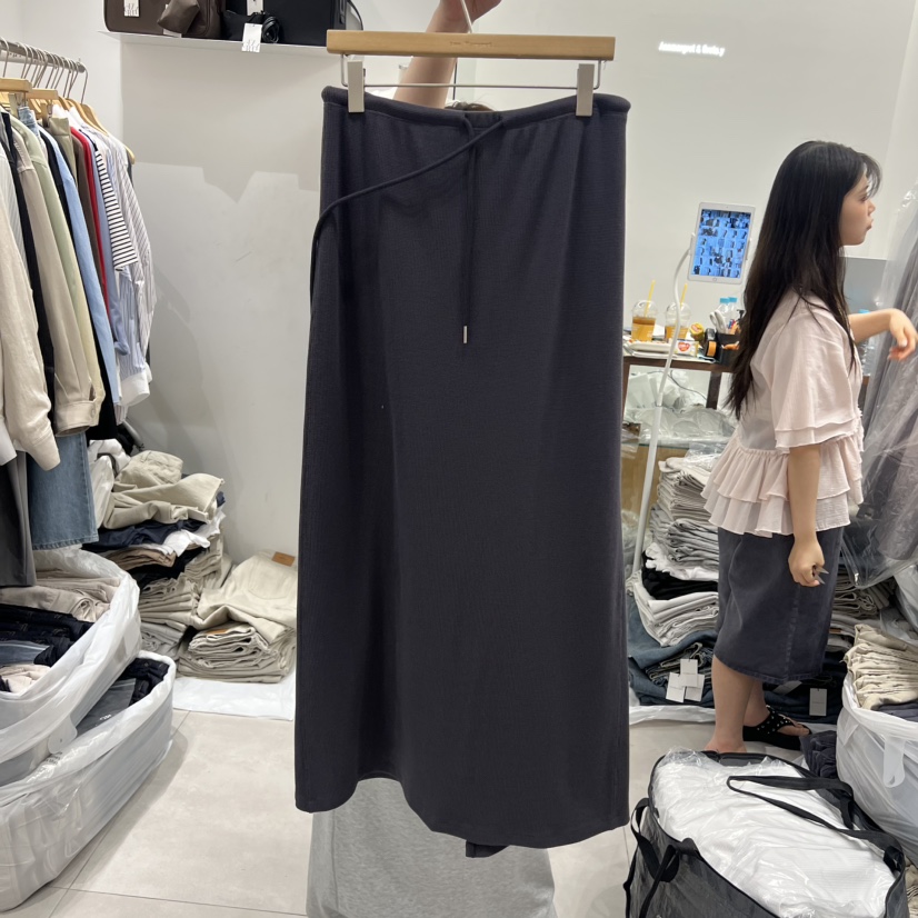 ANN MARGRET韓國直郵女士新款休閑長裙華夫格GRETA.Y長裙圖色2