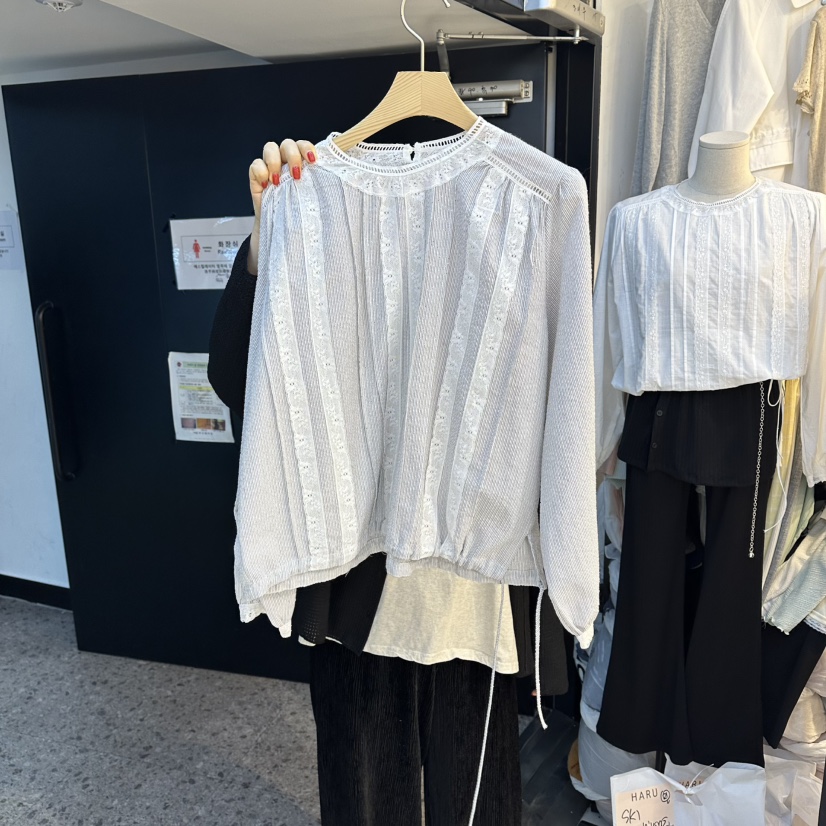 HARU-Q韓國直郵實拍女裝新款時尚推薦26春夏26夏季襯衫蕾絲衫HARU-Q襯衫/蕾絲衫圖色2米色