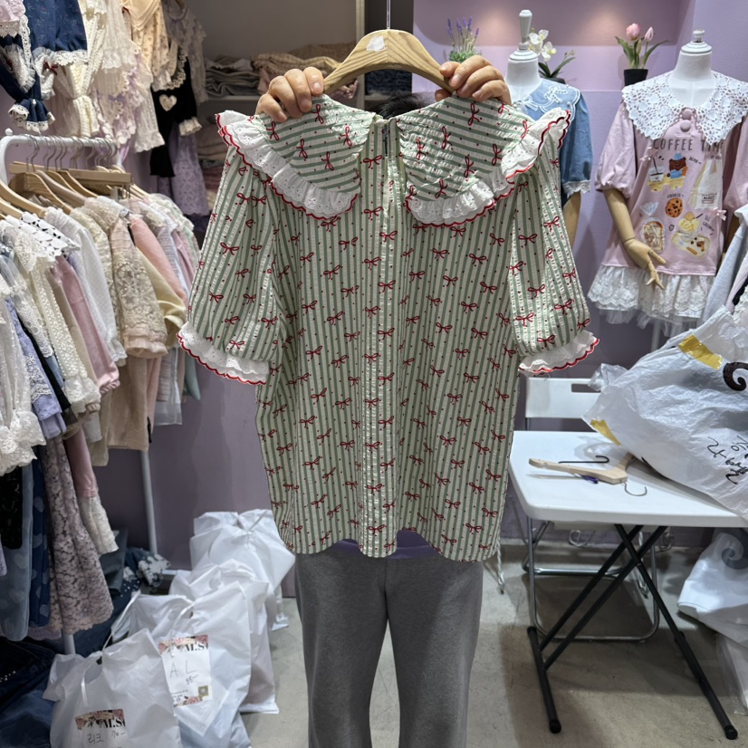MS韓國直郵女裝新品熱賣時尚推薦人氣職業26夏季襯衫蕾絲衫MS襯衫/蕾絲衫
