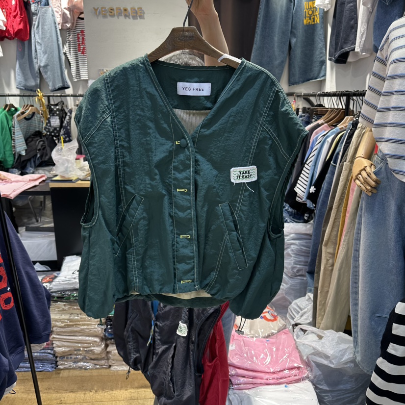 YESFREE韓國代購女士新品熱賣26春夏人氣推薦26夏季馬甲撞色YESFREE馬甲圖色1