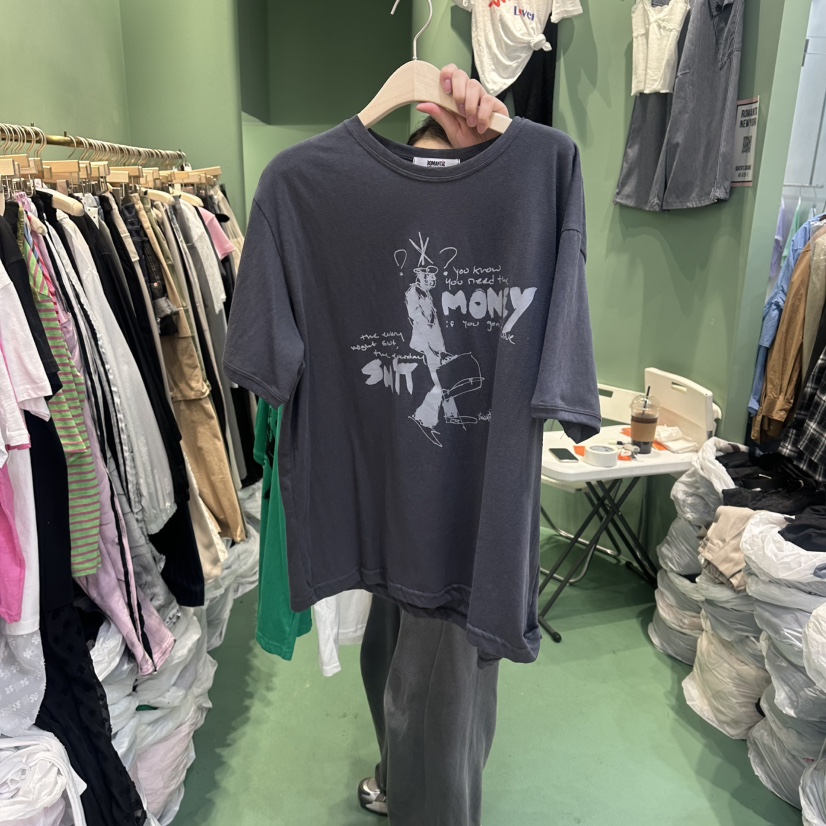 ROMANTIC NEWYORK韓國東大門直郵女裝新品休閑職業26夏季T恤ROMANTIC NEWYORKT恤圖色3