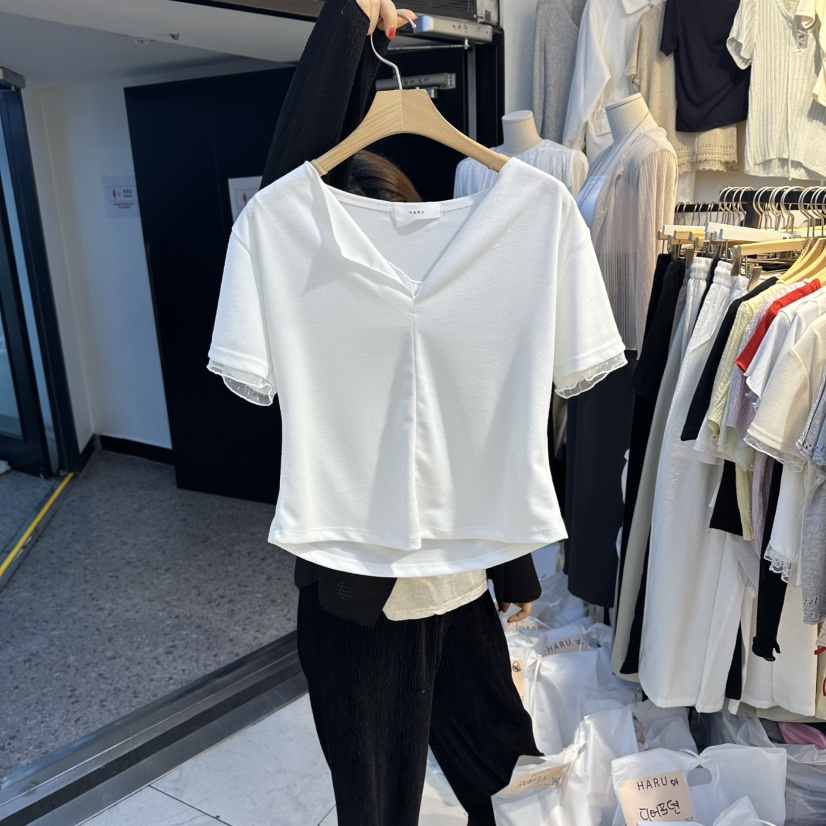 HARU-Q韓國直郵女裝新品26春夏人氣推薦休閑時尚職業T恤HARU-QT恤圖色1