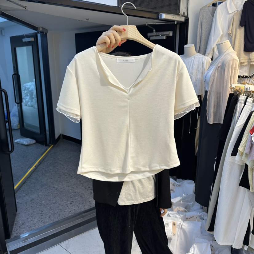 HARU-Q韓國直郵女裝新品26春夏人氣推薦休閑時尚職業T恤HARU-QT恤圖色2