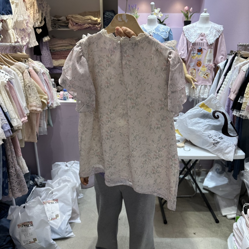 MS韓國直郵女裝新品休閑26春夏時尚熱賣26夏季襯衫蕾絲衫MS襯衫/蕾絲衫
