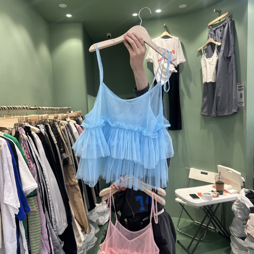 ROMANTIC NEWYORK韓國東大門代購女士新款時尚26春夏吊帶背心ROMANTIC NEWYORK吊帶/背心