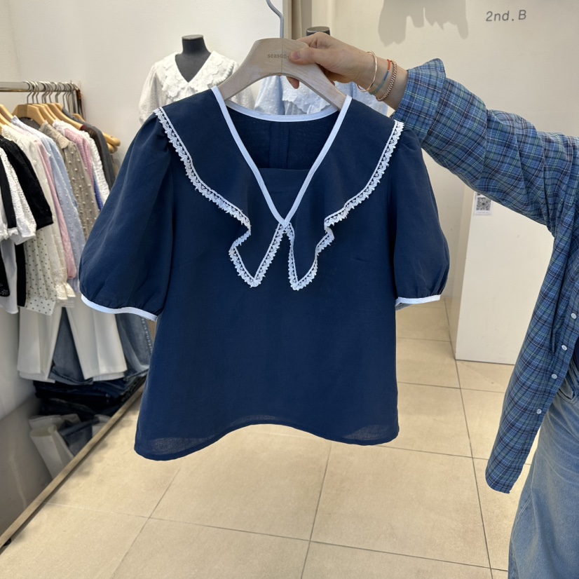 2nd B-S韓國東大門直郵女士新品推薦26春夏時尚襯衫蕾絲衫2nd B-S襯衫/蕾絲衫圖色2