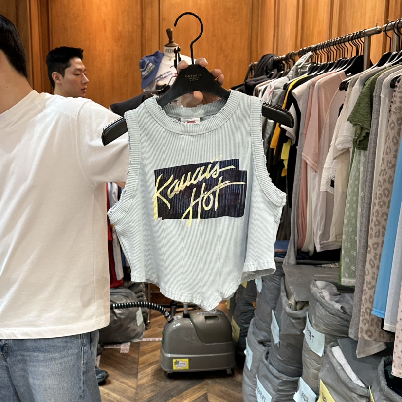 GARMENT-P韓國代購女士新款職業推薦休閑26春夏26夏季T恤羅紋GARMENTT恤圖色1