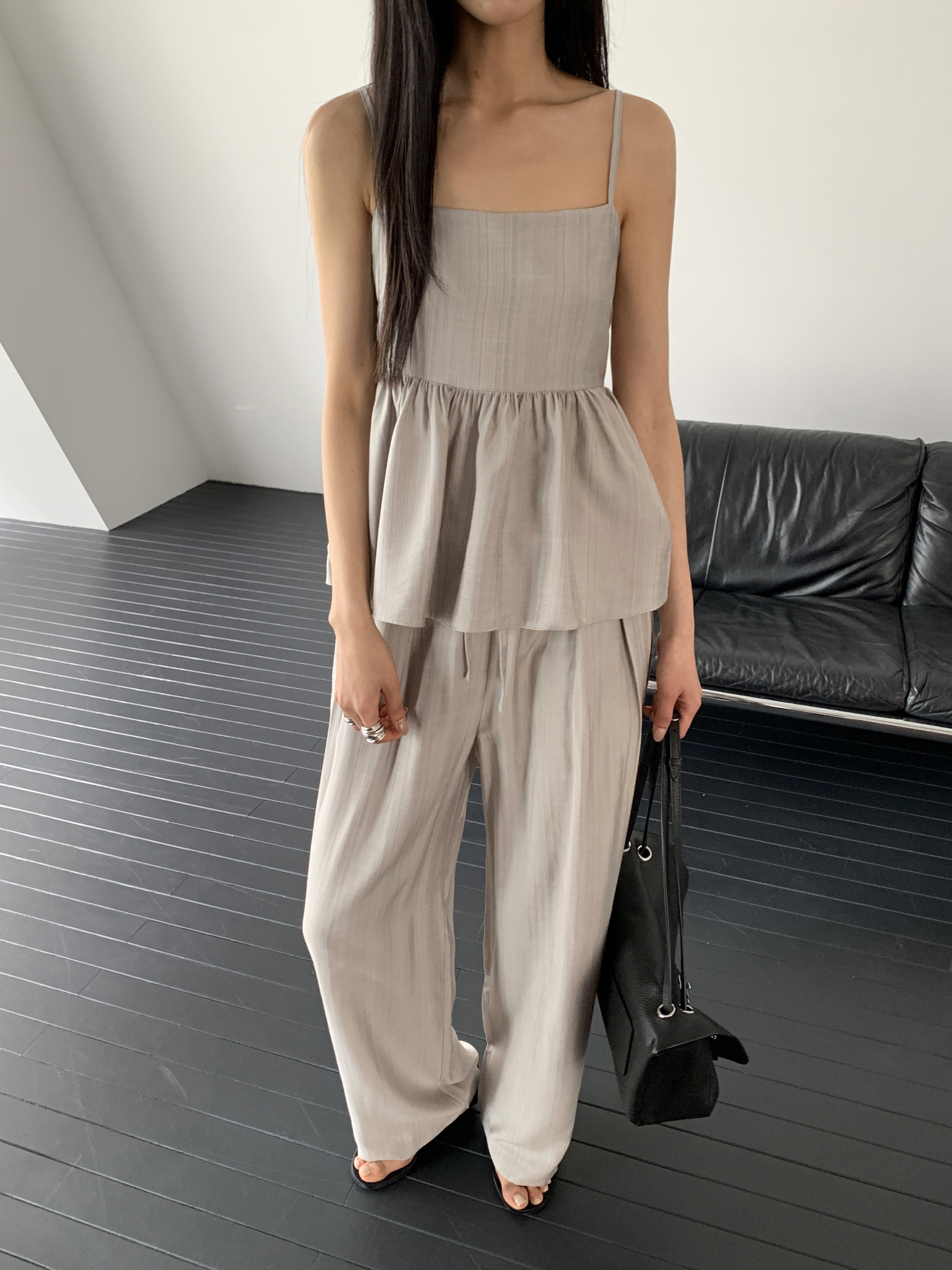 STAGE韓國直郵女士新款26夏季26春夏熱賣職業吊帶背心褶皺STAGE吊帶/背心