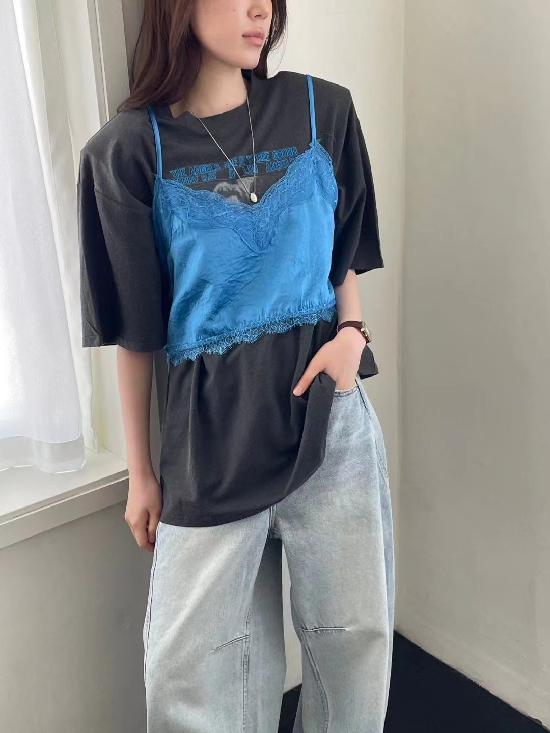 GGAEBI韓國東大門代購女裝新品26春夏吊帶背心不含內搭緞面GGAEBI吊帶/背心