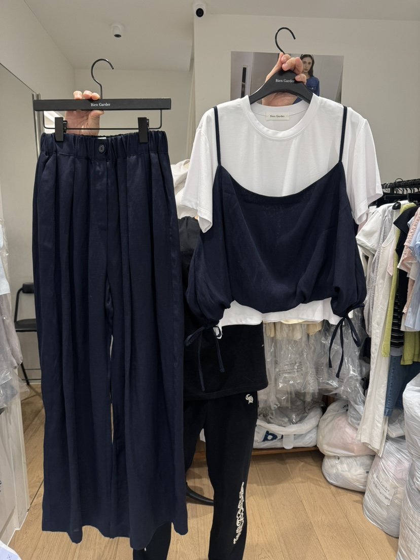 BIEN GARDER韓國東大門直郵女裝新品熱賣休閑時尚套裝亞麻BIEN GARDER套裝圖色1