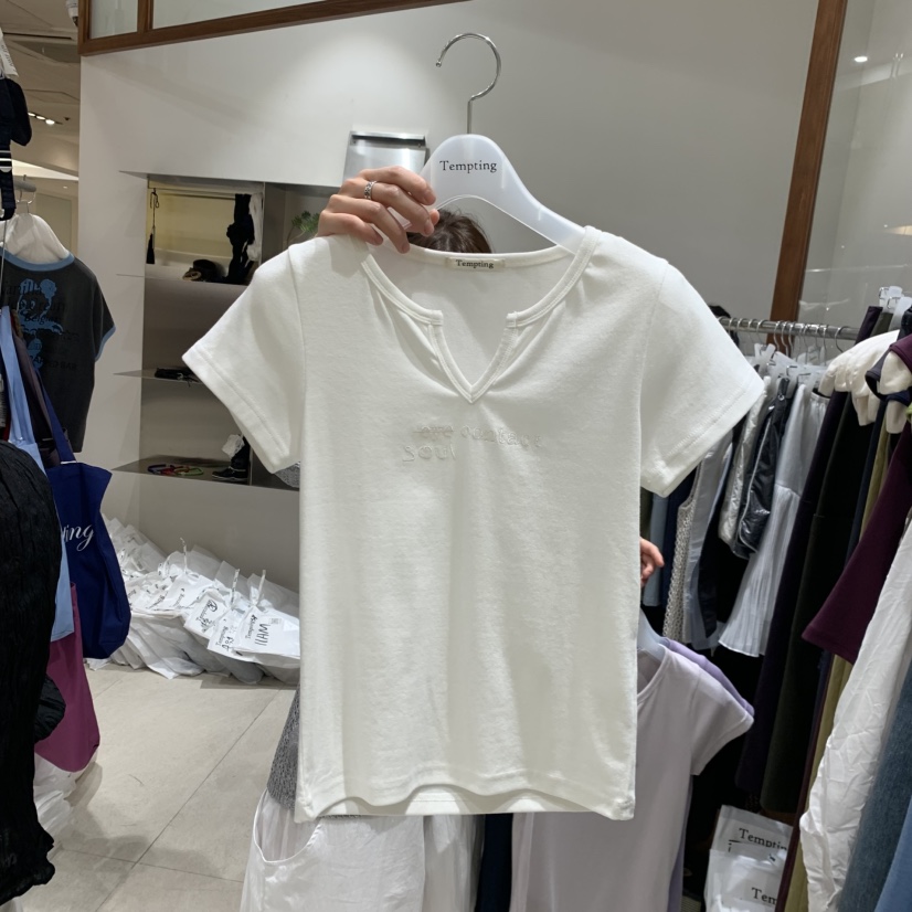 TEMPTING韓國代購女士新款熱賣人氣職業休閑26夏季T恤刺繡TEMPTINGT恤圖色2