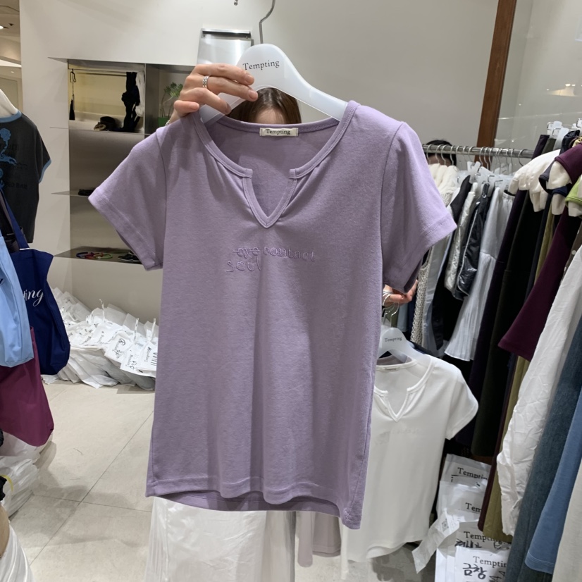 TEMPTING韓國代購女士新款熱賣人氣職業休閑26夏季T恤刺繡TEMPTINGT恤圖色3