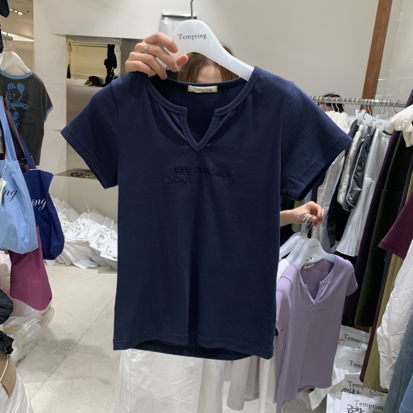TEMPTING韓國代購女士新款熱賣人氣職業休閑26夏季T恤刺繡TEMPTINGT恤圖色4