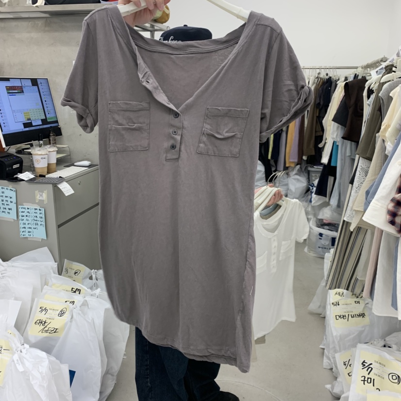 BREATHE韓國直郵女士新款26春夏熱賣休閑職業推薦T恤口袋BREATHET恤圖色2
