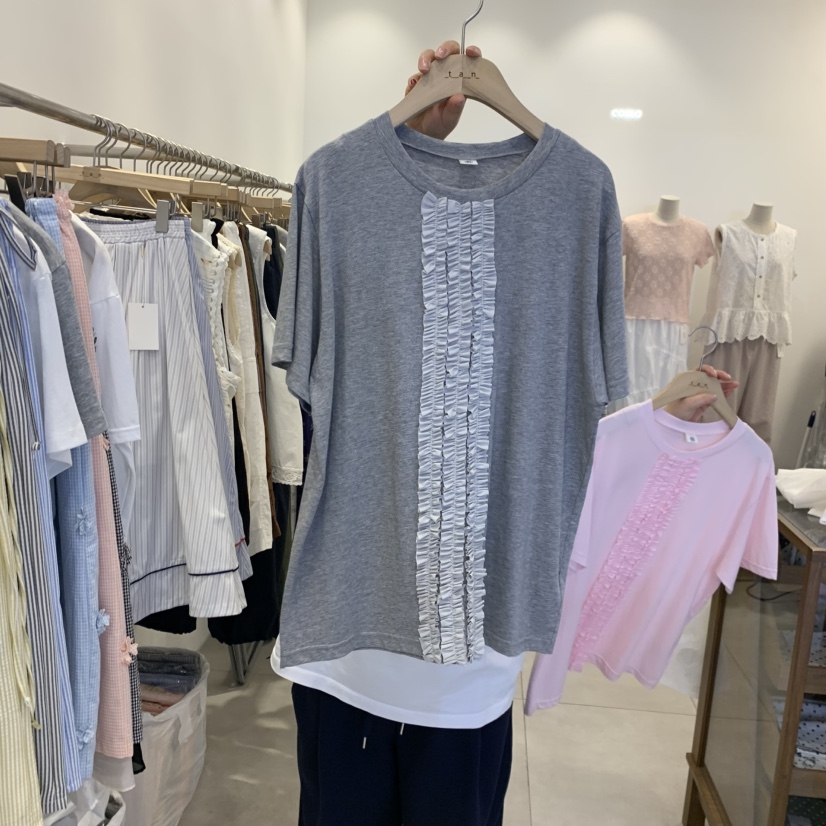TAN&amp;COMO韓國直郵實拍女裝新品時尚職業熱賣T恤褶皺tan-COMOT恤圖色3