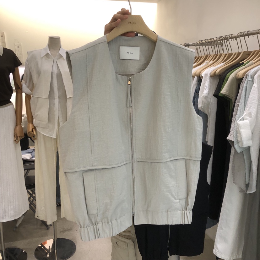 PHILO韓國直郵女裝新品熱賣推薦時尚人氣職業26夏季休閑馬甲PHILO馬甲圖色2
