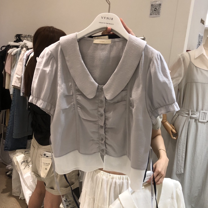 VENIR-a韓國直郵女裝新品26春夏休閑26夏季時尚襯衫蕾絲衫VENIR-a襯衫/蕾絲衫圖色3