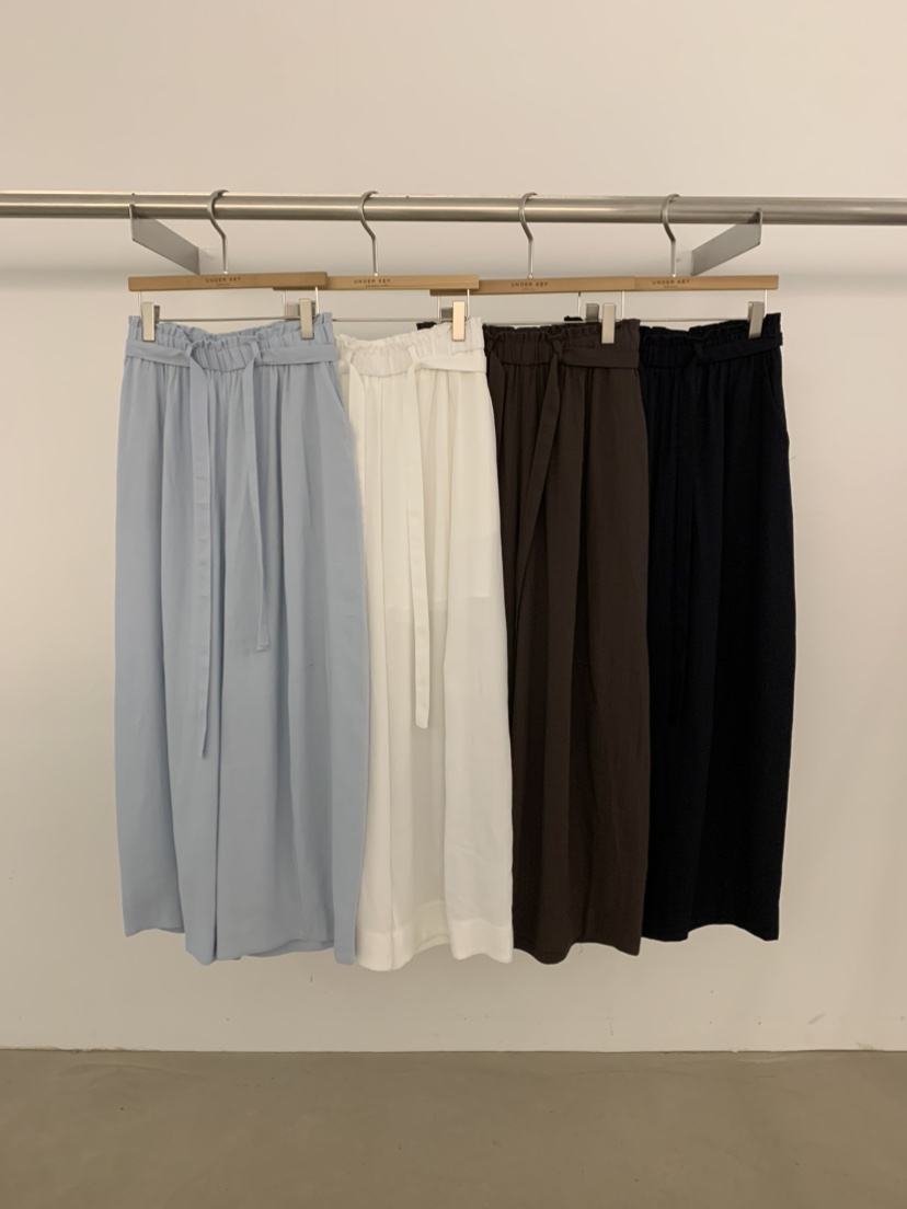 UNDER KEY韓國東大門代購女士新品熱賣休閑褲含腰帶亞麻布絲帶UNDER KEY休閑褲