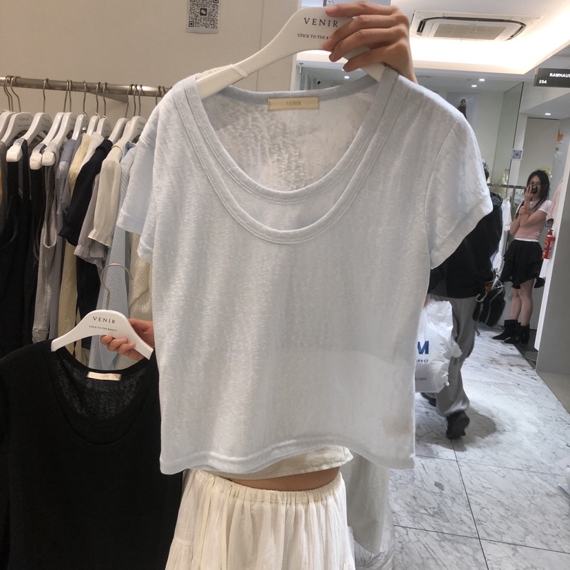 VENIR-a韓國直郵實拍女裝新品26春夏26夏季推薦T恤假兩件VENIR-aT恤圖色4
