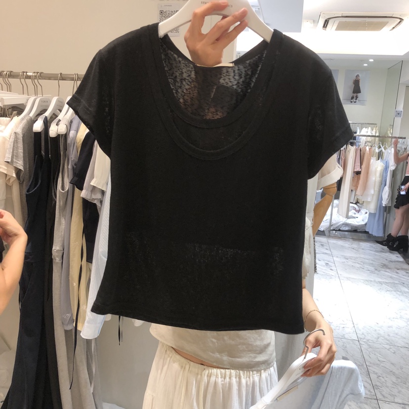 VENIR-a韓國直郵實拍女裝新品26春夏26夏季推薦T恤假兩件VENIR-aT恤圖色5
