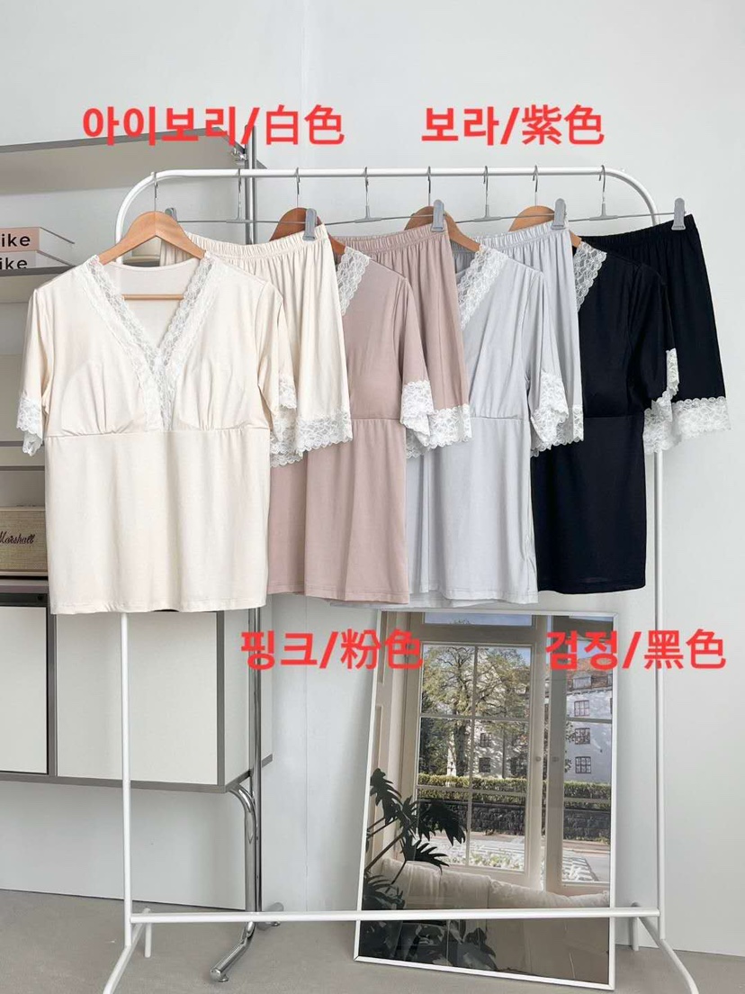 VICTORIA-P韓國直郵女士新品26春夏26夏季休閑時尚睡衣套裝VICTORIA睡衣