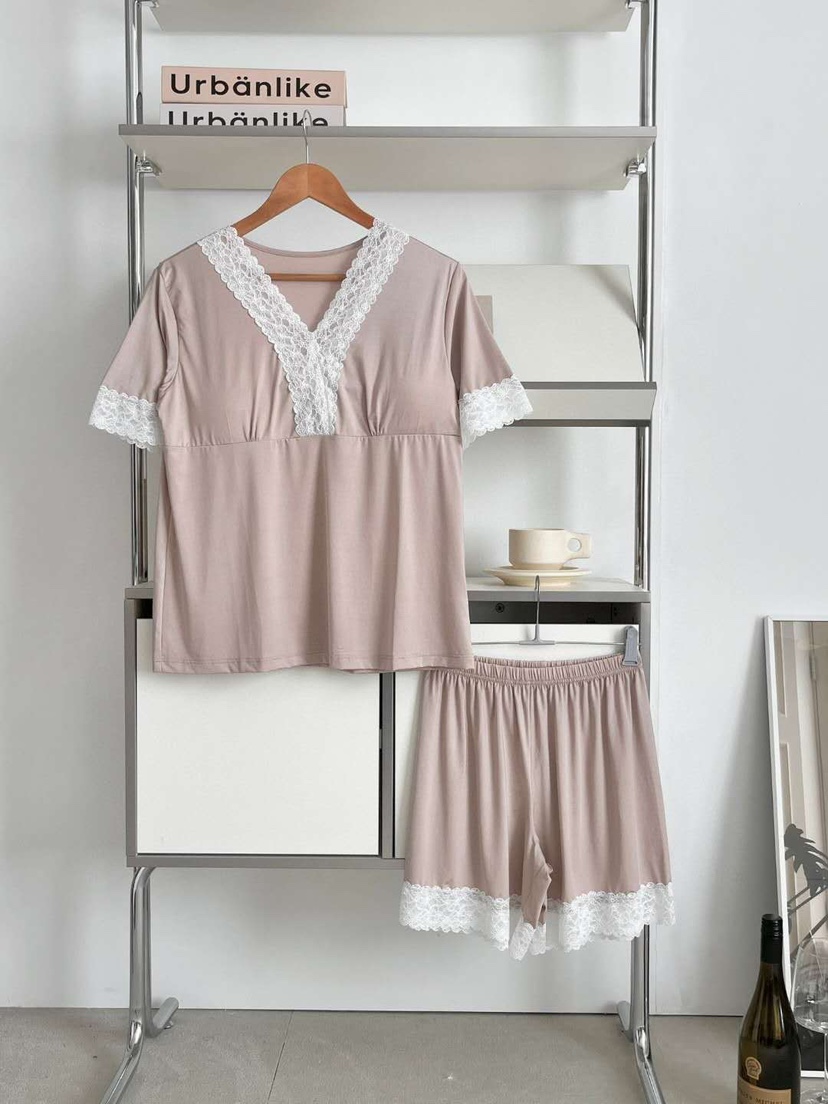 VICTORIA-P韓國直郵女士新品26春夏26夏季休閑時尚睡衣套裝VICTORIA睡衣圖色2