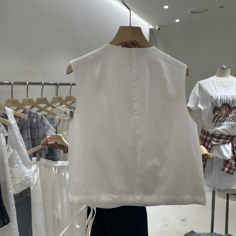 A WANT韓國直郵女裝新品休閑時尚26春夏人氣推薦馬甲亞麻A WANT馬甲