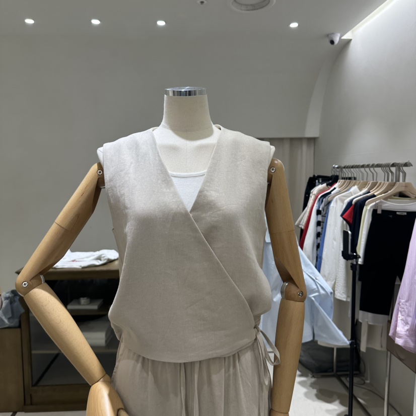 A WANT韓國直郵女裝新品休閑時尚26春夏人氣推薦馬甲亞麻A WANT馬甲圖色1