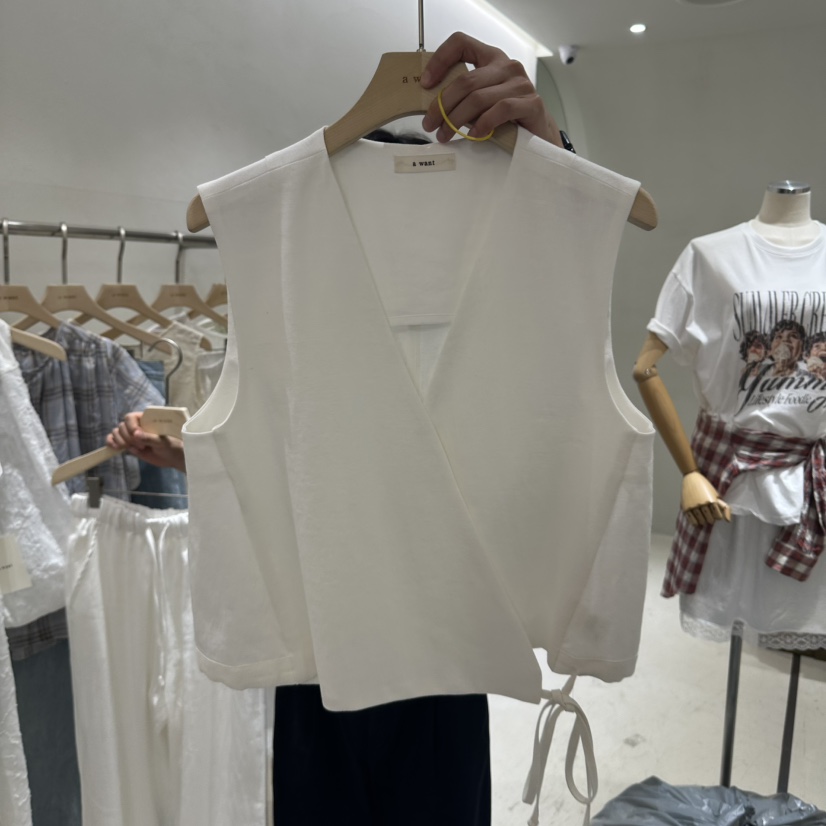 A WANT韓國直郵女裝新品休閑時尚26春夏人氣推薦馬甲亞麻A WANT馬甲圖色2