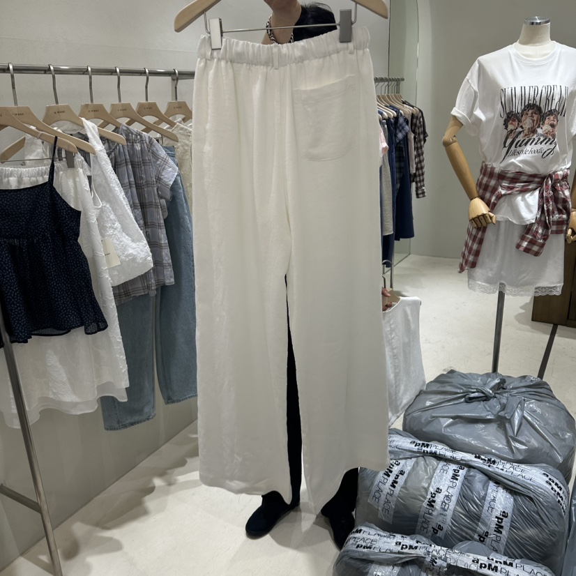 A WANT東大門實拍韓國女裝新品職業時尚休閑26春夏休閑褲亞麻A WANT休閑褲