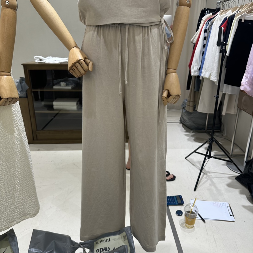 A WANT東大門實拍韓國女裝新品職業時尚休閑26春夏休閑褲亞麻A WANT休閑褲圖色2