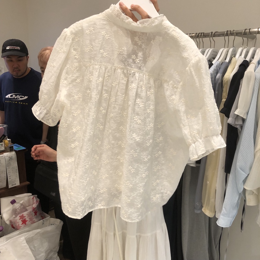 VENIR-a韓國直郵女士新品26春夏26夏季時尚休閑襯衫蕾絲衫VENIR-a襯衫/蕾絲衫