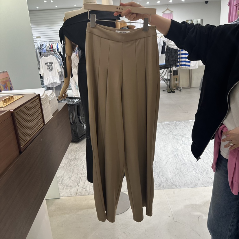 BES韓國直郵女裝新品26春夏休閑熱賣時尚26夏季休閑褲褶裥BES SEOUL休閑褲圖色1