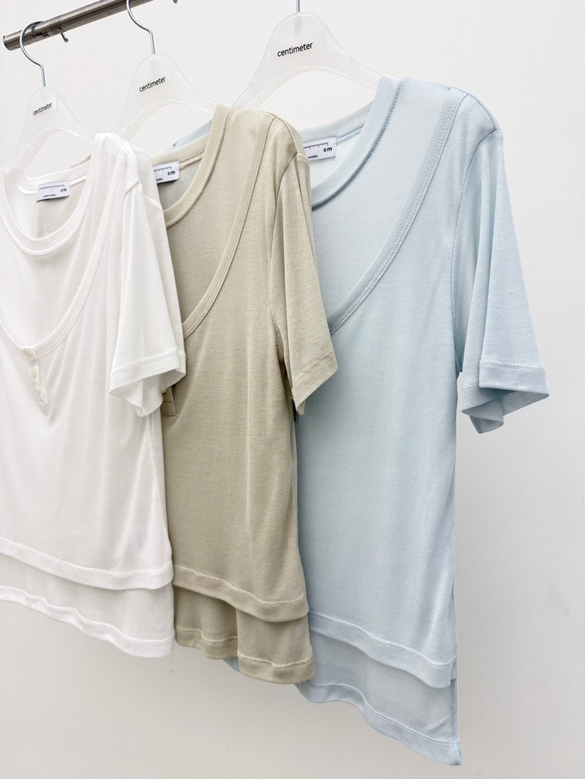 CM東大門實拍韓國女裝新品26春夏26夏季休閑推薦T恤假兩件CM_centimeterT恤