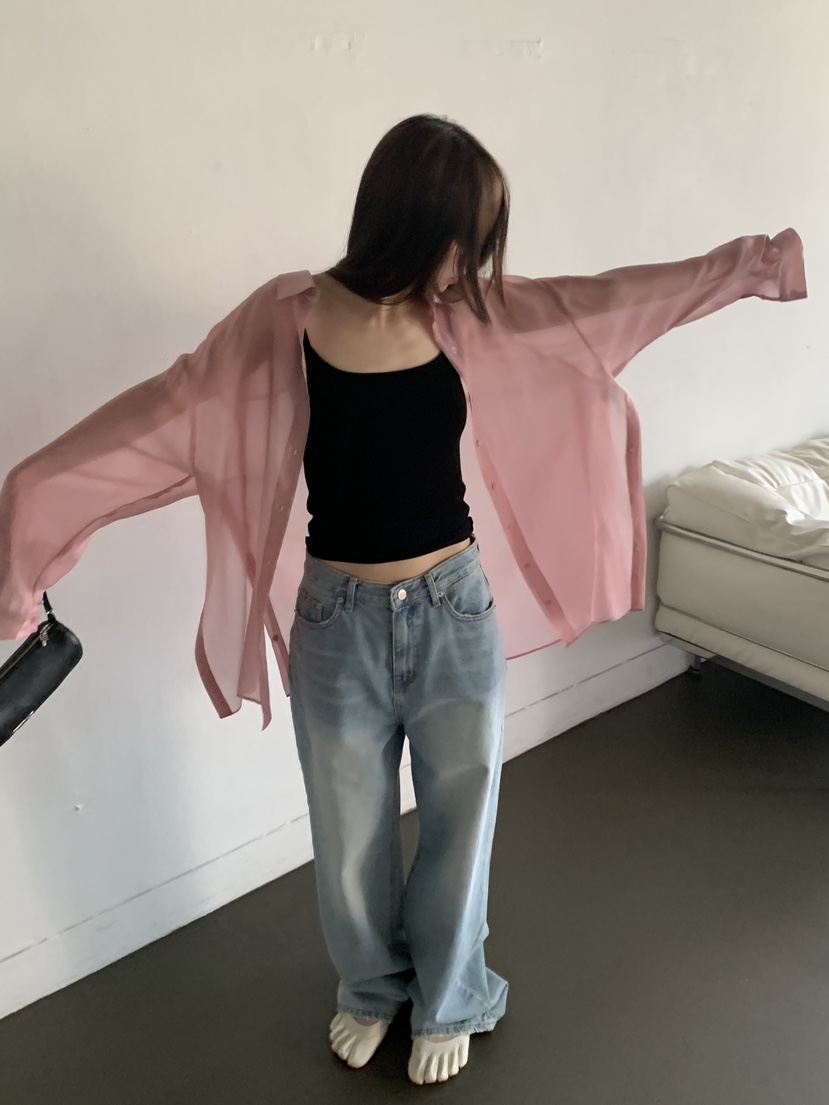 LOGARDEN韓國東大門直郵女裝新款休閑26春夏推薦襯衫蕾絲衫LO GARDEN襯衫/蕾絲衫