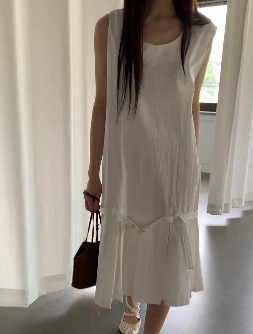 LOGARDEN韓國直郵女裝新品時尚熱賣休閑推薦26春夏連衣裙腰帶LO GARDEN連衣裙