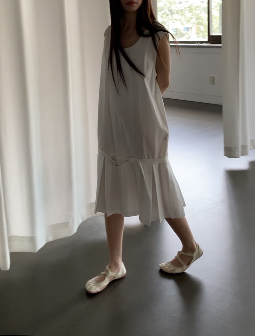 LOGARDEN韓國直郵女裝新品時尚熱賣休閑推薦26春夏連衣裙腰帶LO GARDEN連衣裙