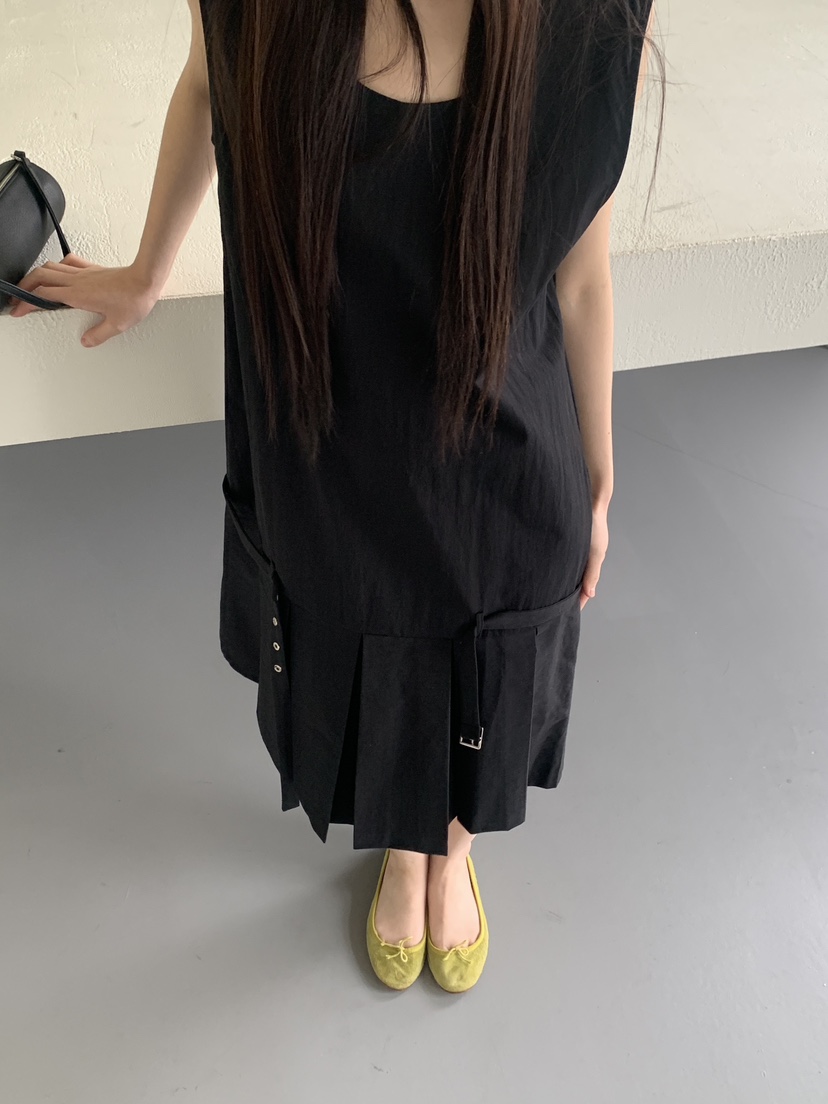 LOGARDEN韓國直郵女裝新品時尚熱賣休閑推薦26春夏連衣裙腰帶LO GARDEN連衣裙