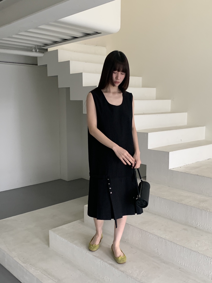 LOGARDEN韓國直郵女裝新品時尚熱賣休閑推薦26春夏連衣裙腰帶LO GARDEN連衣裙